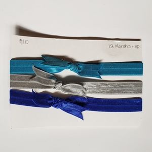 3/$20 blue Baby Girls bow headband hair accessories set of 3, Size 12 months